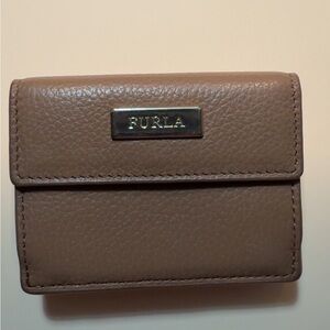 FURLA Mini Trifold Wallet Desert Sand Leather